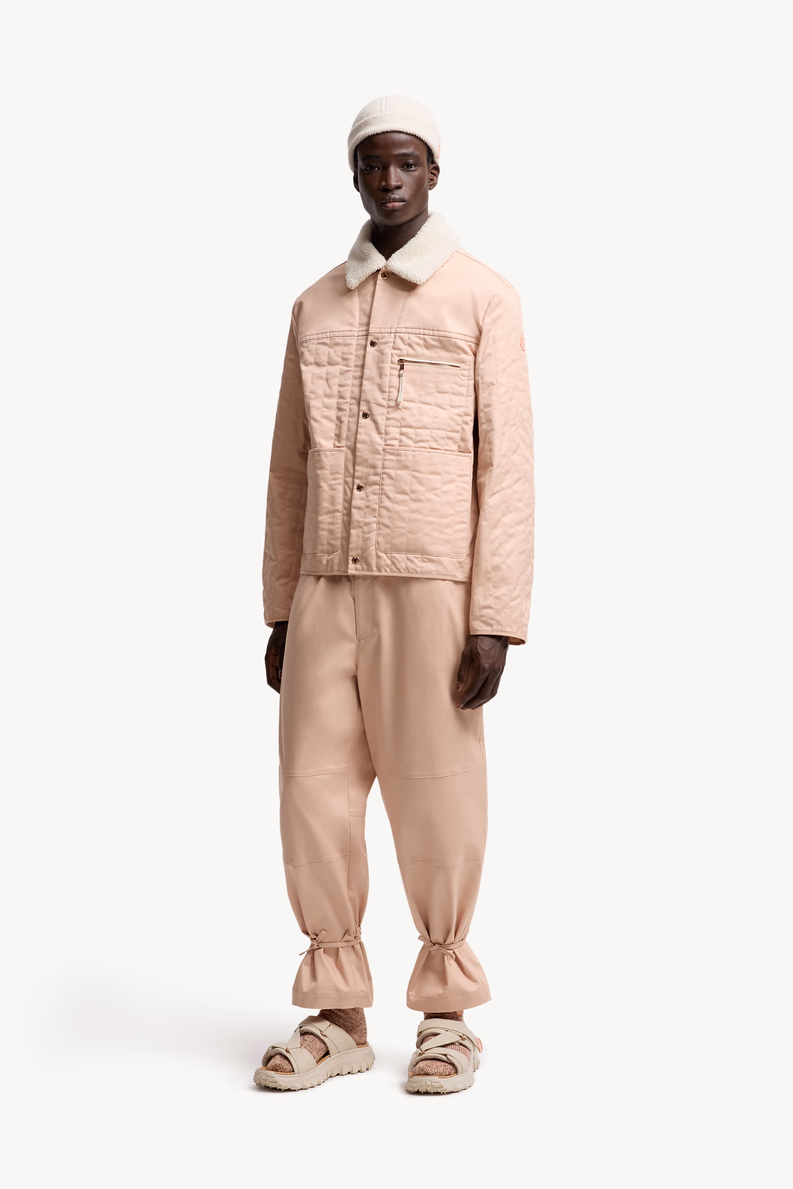Moncler x Gilga Farm Designed by Donald Glover Kishus Padded Shirt Jacket Men Peach Pink Moncler 0